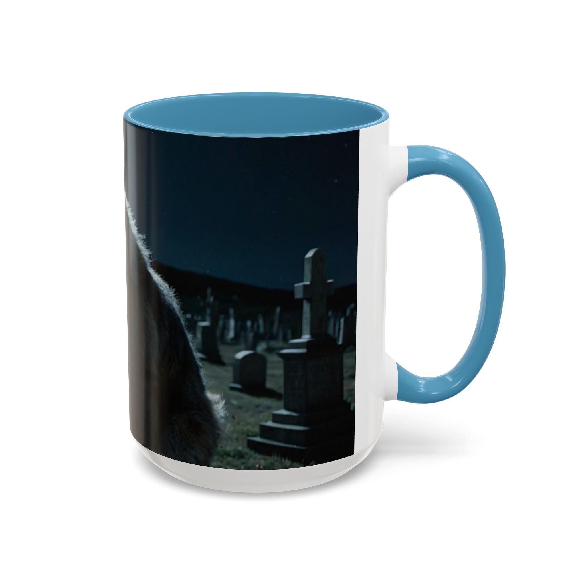 halloween werewolf in graveyard Howling Wolf Accent Coffee Mug - 11 & 15oz