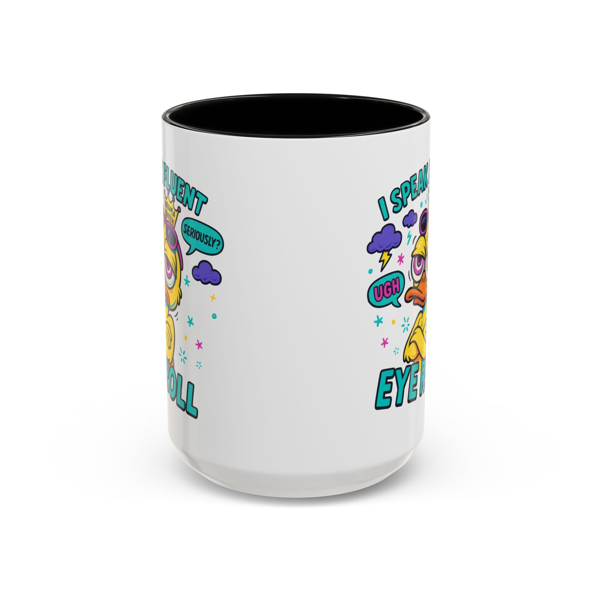 attitude Sassy Eye Roll Coffee Mug,  for Coffee Lovers, Gift for Friends, Quirky Tea Mug, Humor  Cute Kitchen Decor