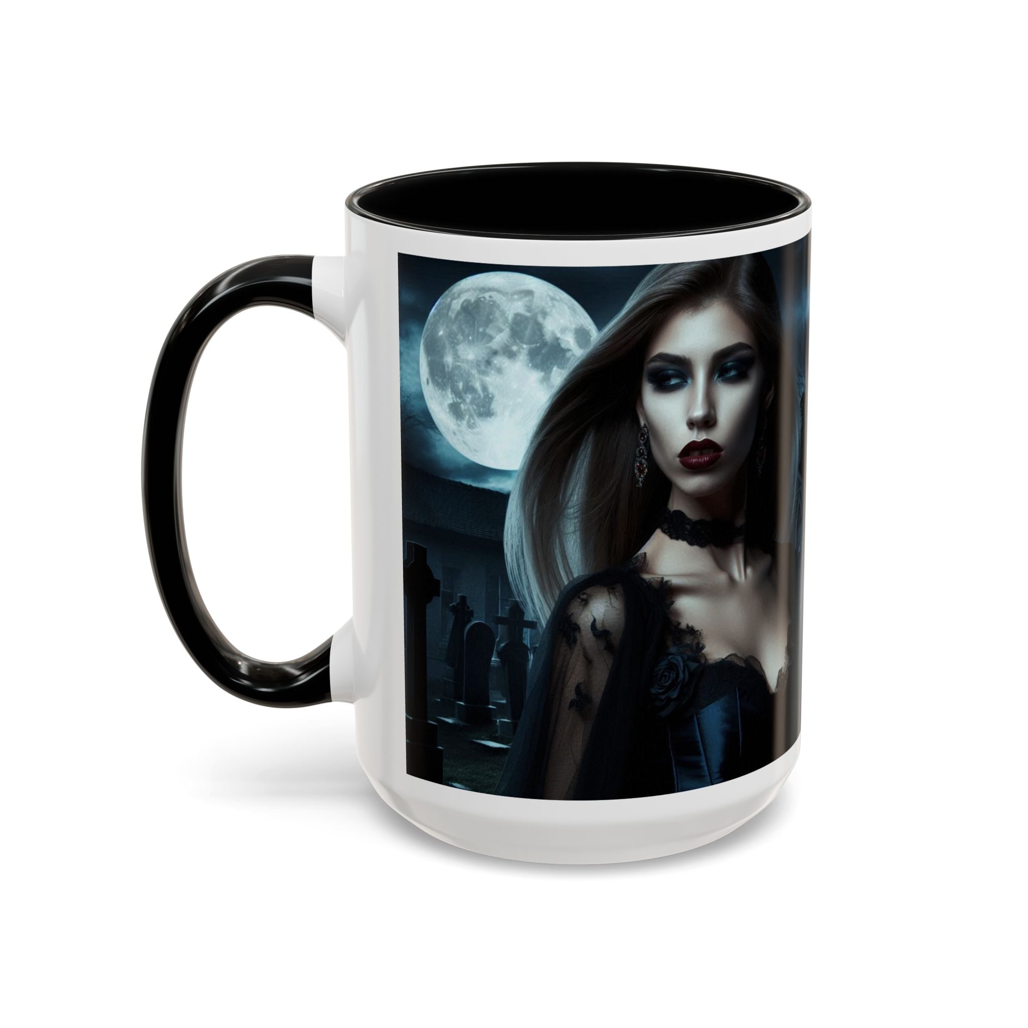 sexy young woman vampire Gothic Moonlit Accent Coffee Mug - 11 or 15oz