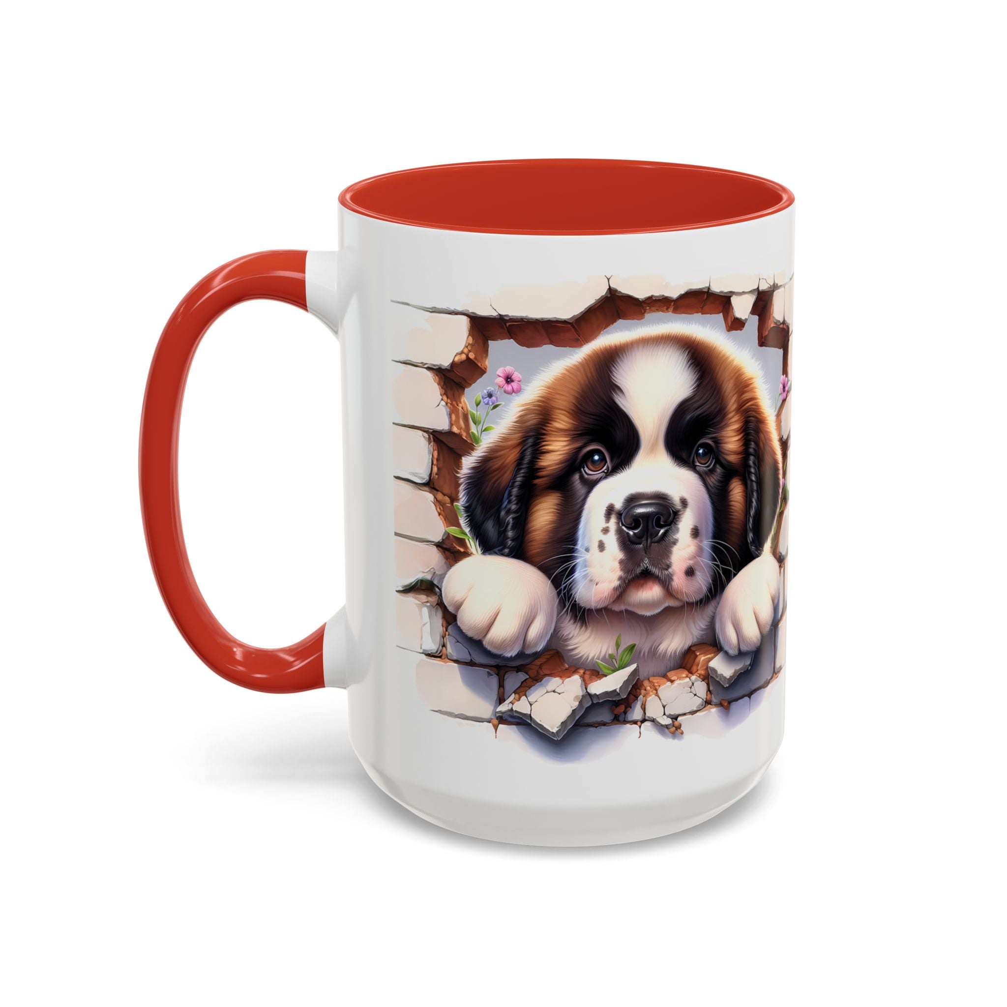 Cute Dog Breakthrough Accent Coffee Mug - Gift for Dog Lovers, Home Decor, Personalized Pet Mug, Puppy Lover's Kitchenware