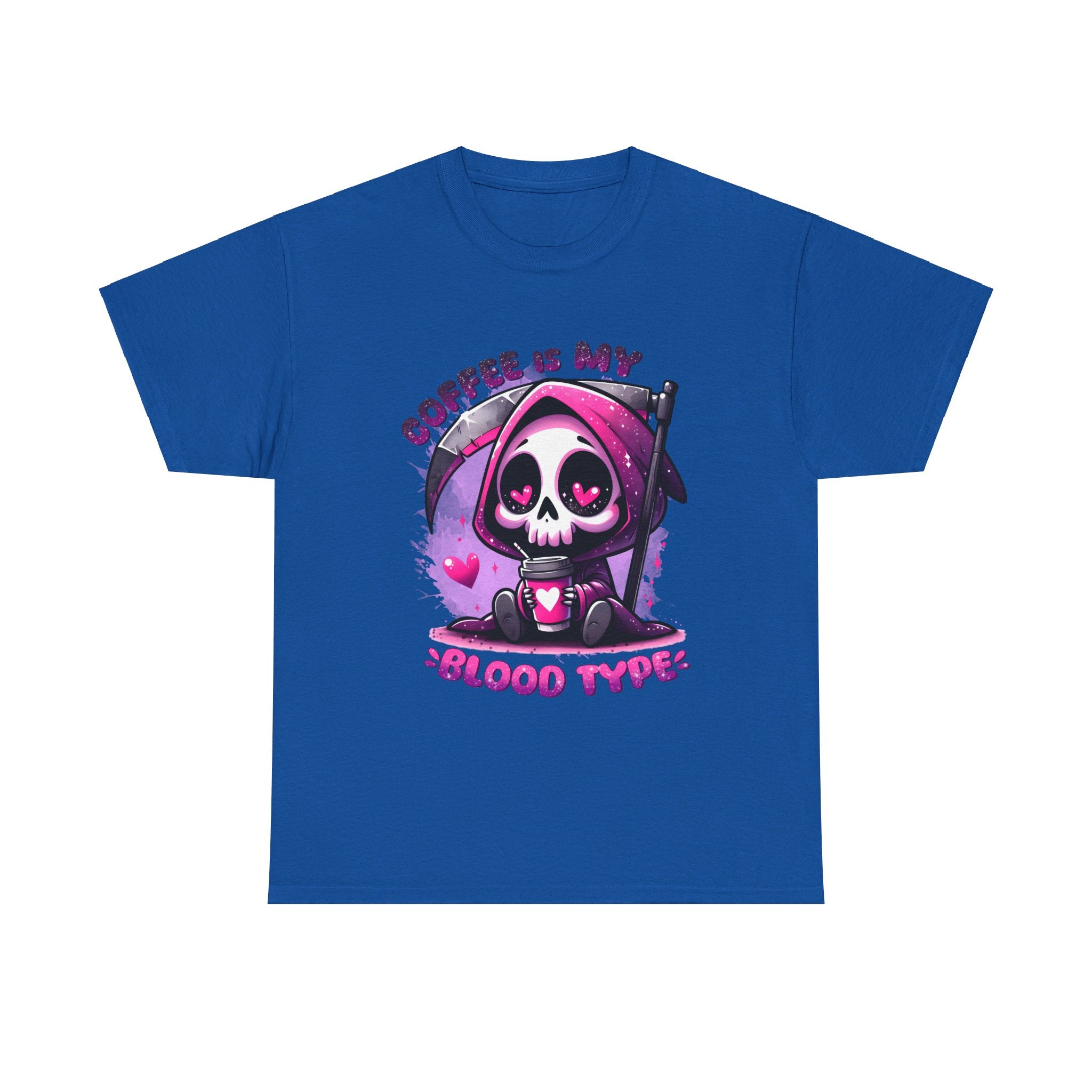 grim reaper coffee is my blood type Unisex Heavy Cotton Tee by the x m world