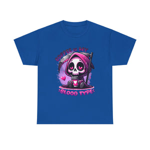 grim reaper coffee is my blood type Unisex Heavy Cotton Tee by the x m world