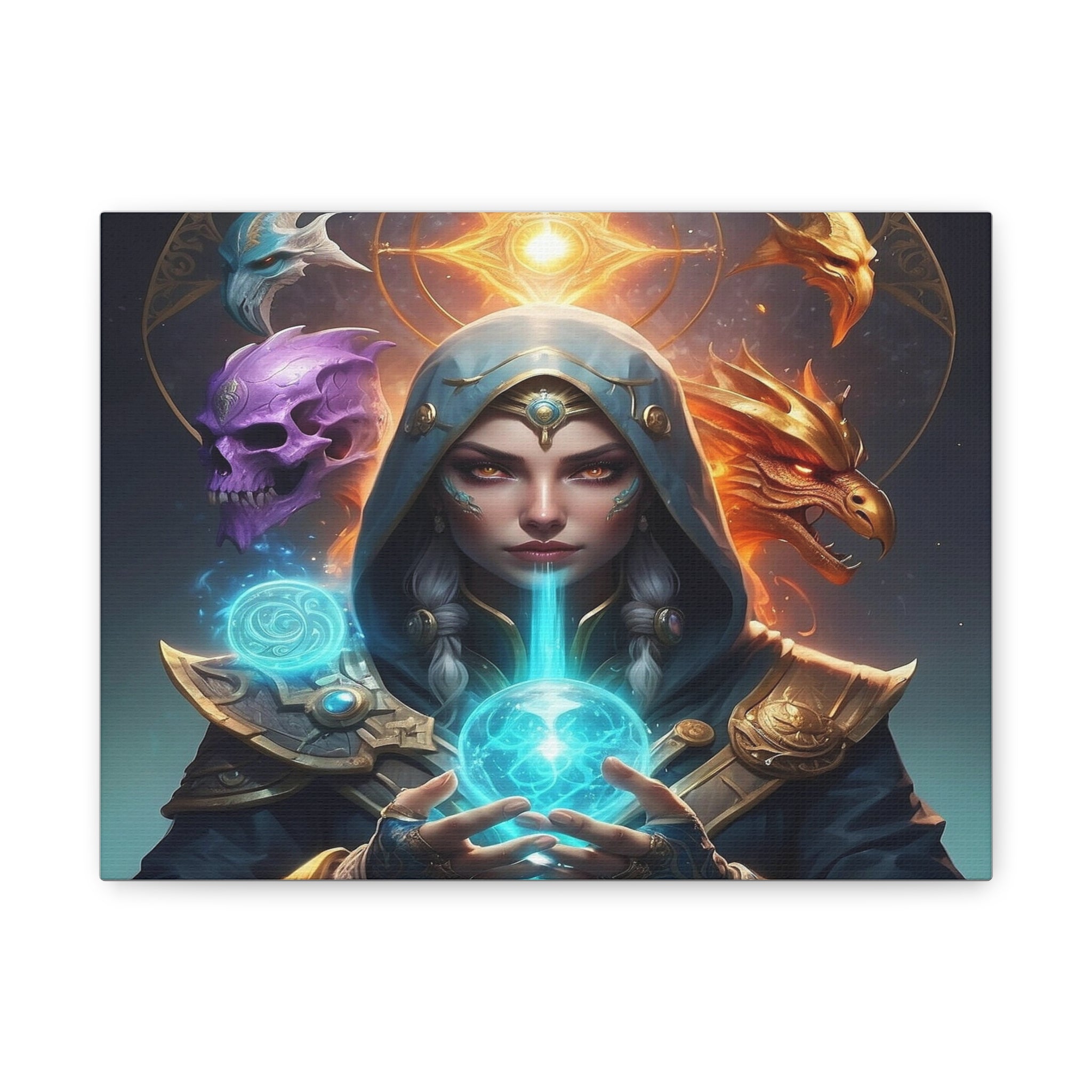 Mystical Sorceress Canvas Artwork - Fantasy Wall Decor