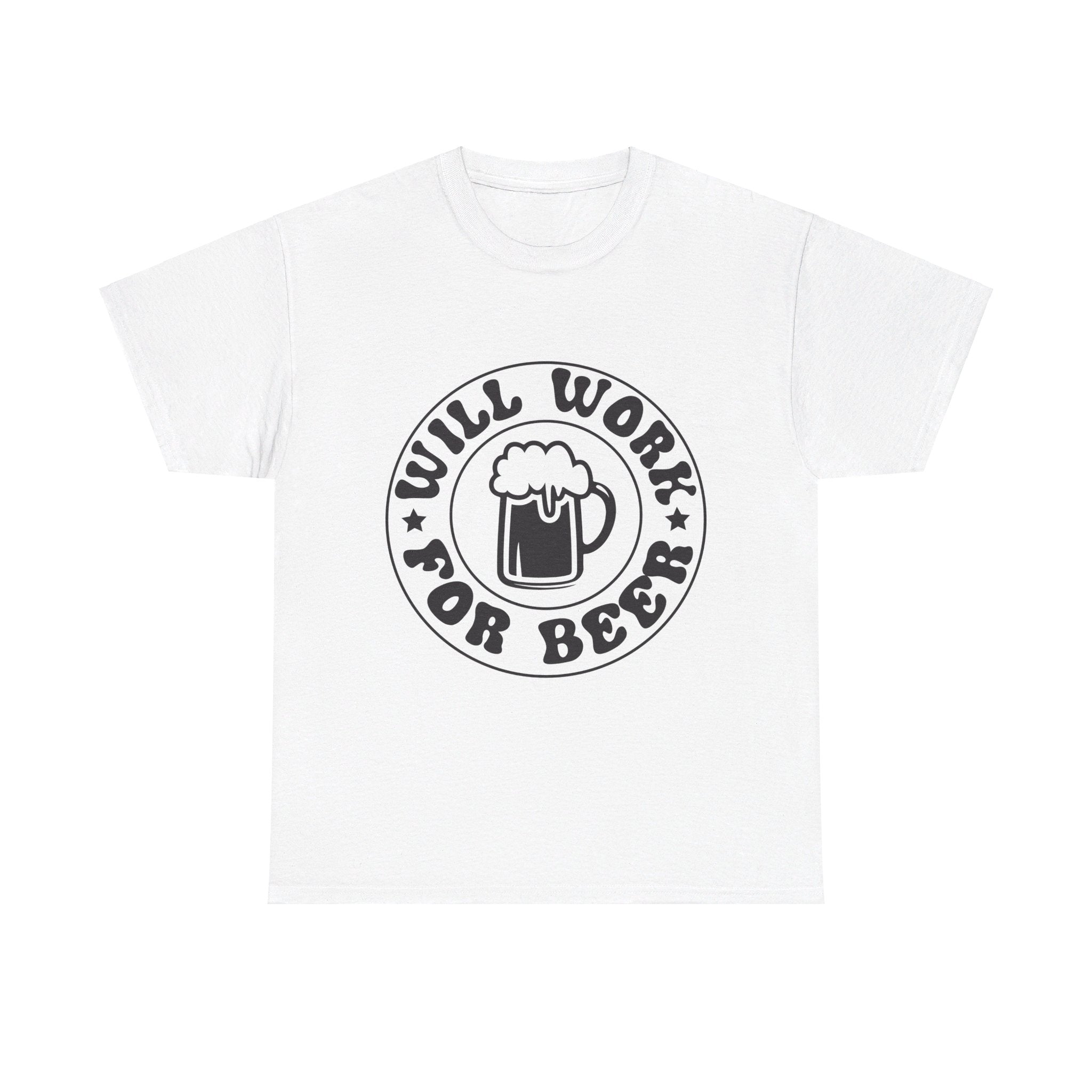 will work for beer funny Unisex Heavy Cotton Tee men women