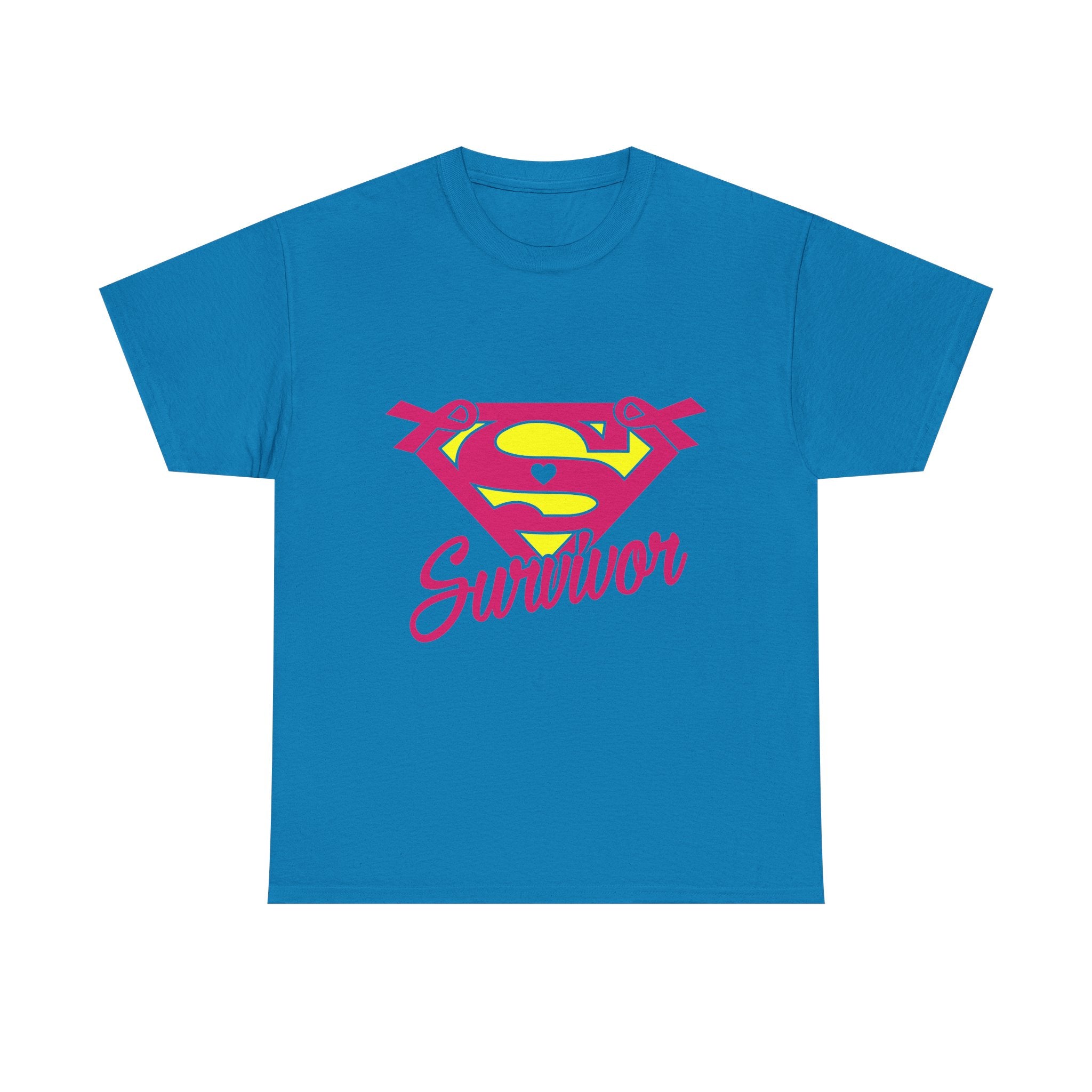 Super Survivor Unisex Heavy Cotton Tee, Support Cancer Awareness Shirt, Inspirational T-Shirt, Gift for Survivors, Motivational Apparel