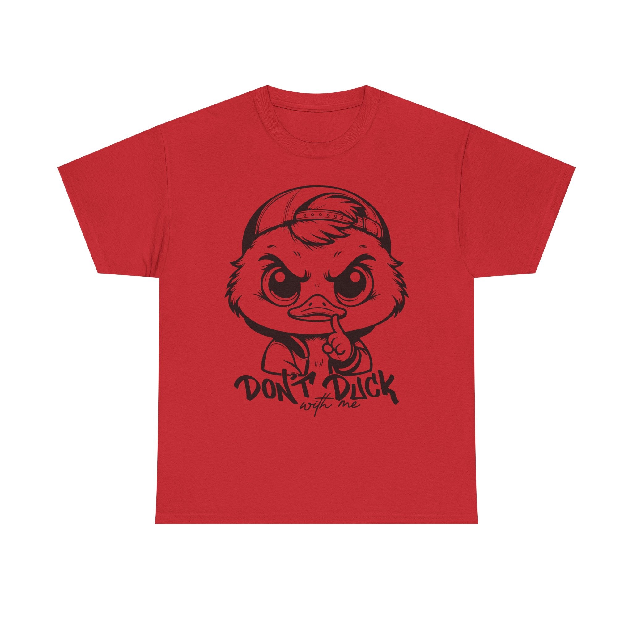 Don't Duck With Me Unisex Heavy Cotton Tee - Fun Cartoon Design Perfect for Casual Days
