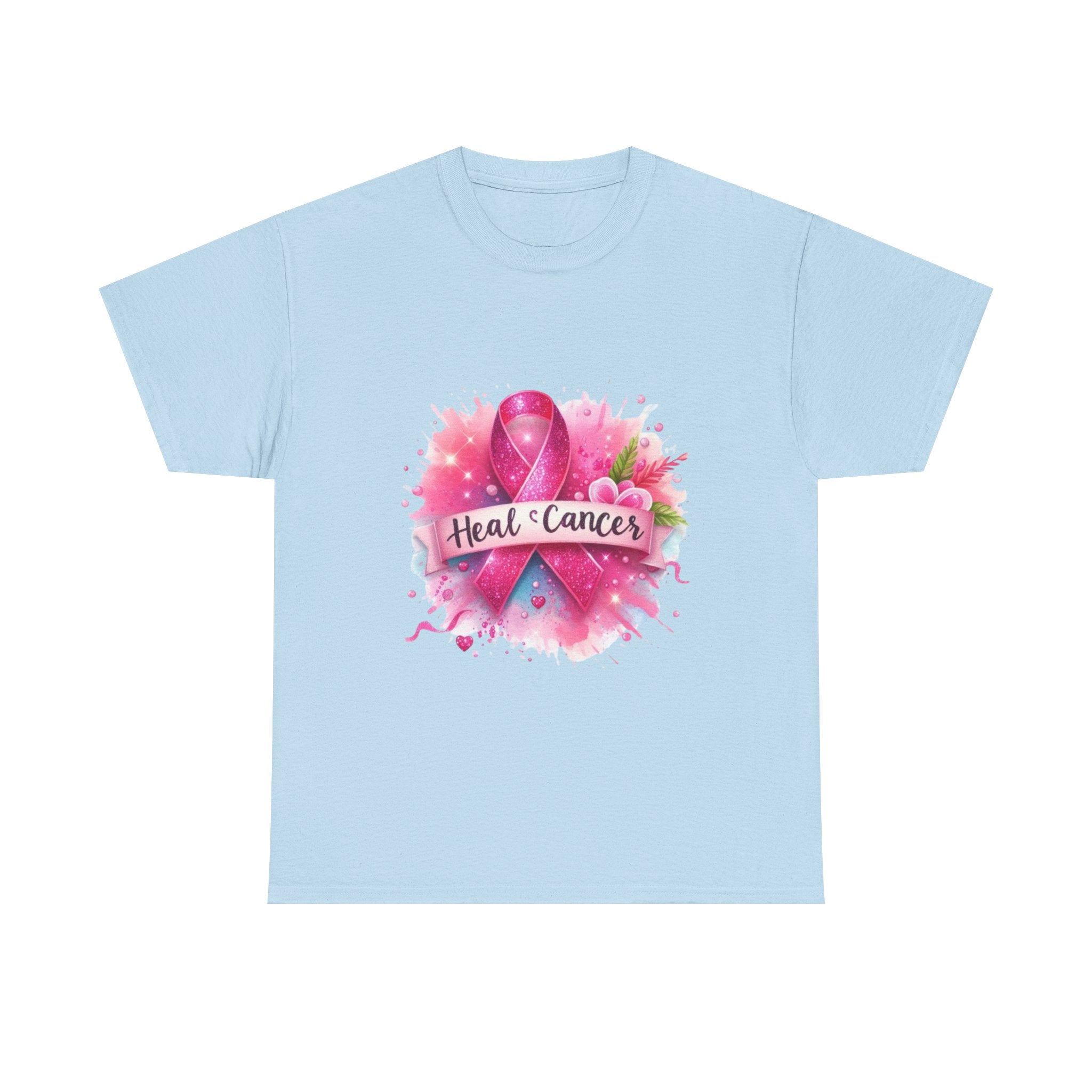 Breast Cancer Awareness Tee, Heal Cancer Cotton Shirt, Unisex Supportive T-Shirt, Gift for Survivor, Pink Ribbon Shirt