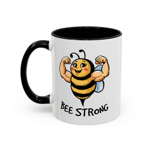 Bee Strong Accent Coffee Mug - Motivational Mug for Strength and mental health