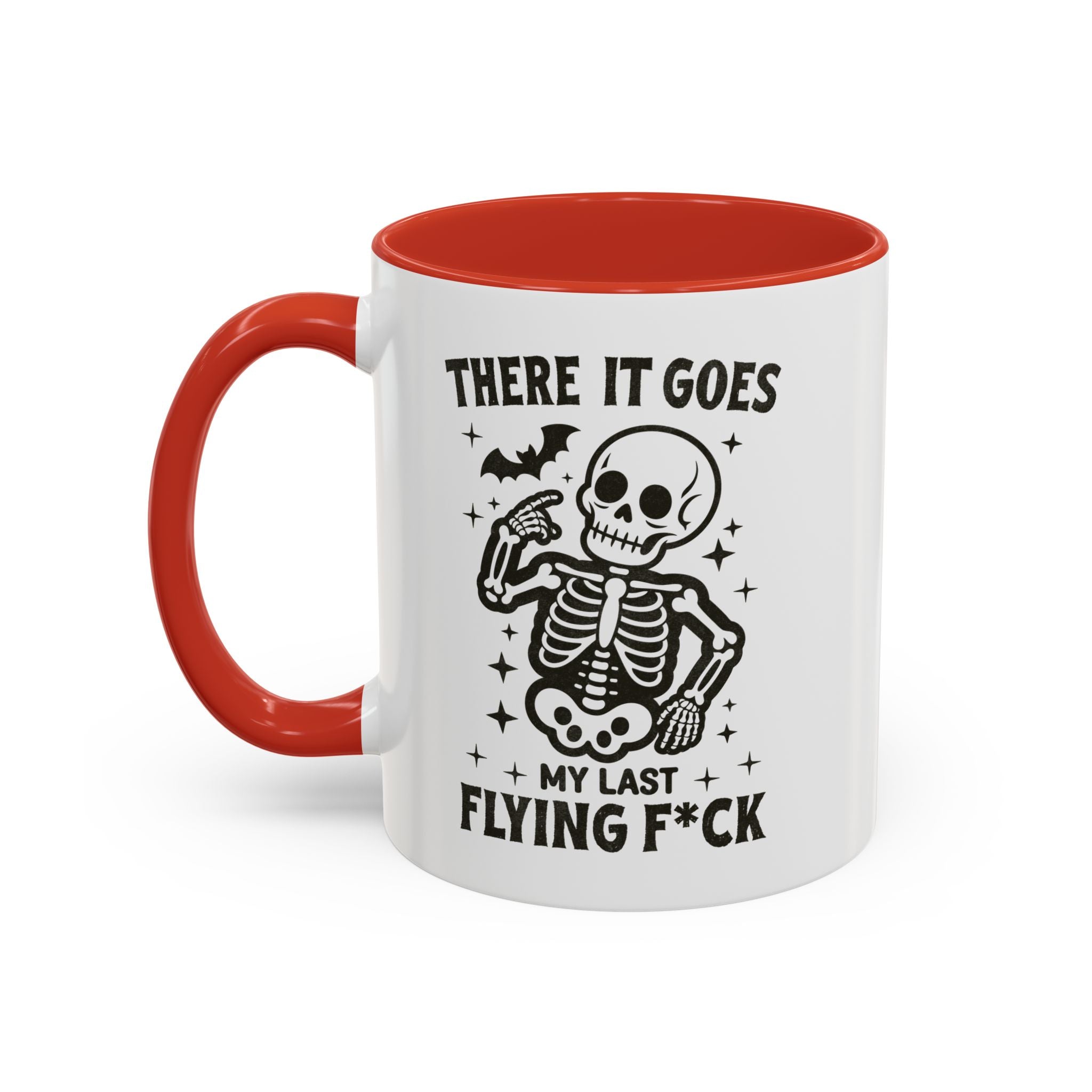 There It Goes Skeleton Coffee Mug – 'My Last Flying F*ck' Funny Gothic Accent Mug (11/15oz)