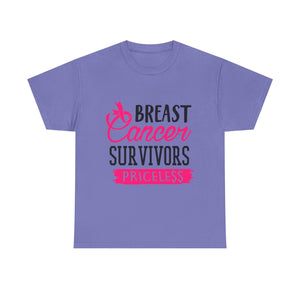 Breast Cancer Survivor Tee, Inspirational Shirt, Unisex Heavy Cotton Tee, Support Breast Cancer Awareness, Gift for Survivors