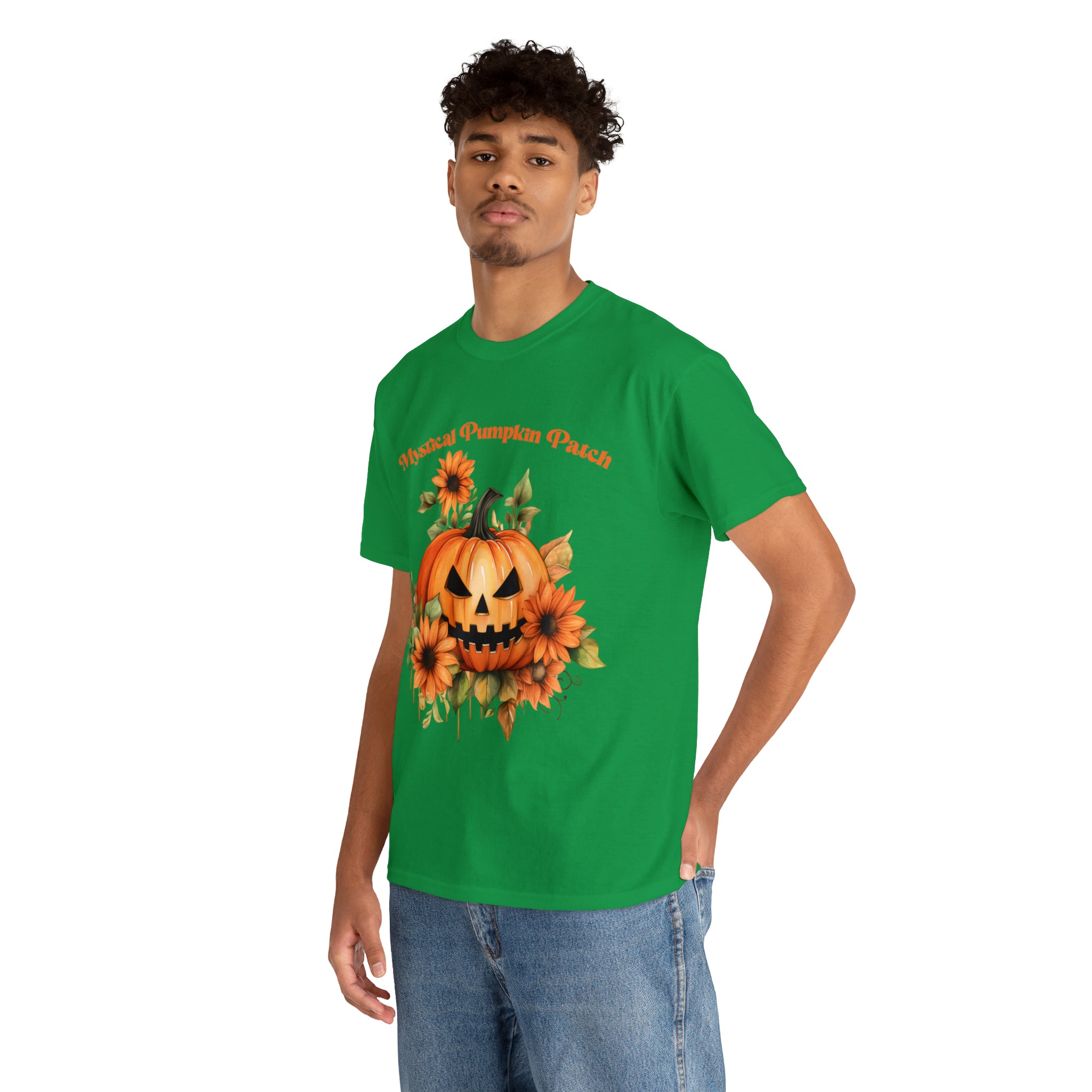 Halloween unisex t shirt mystical pumkin patch fall fun stocking stuffer Unisex Heavy Cotton Tee