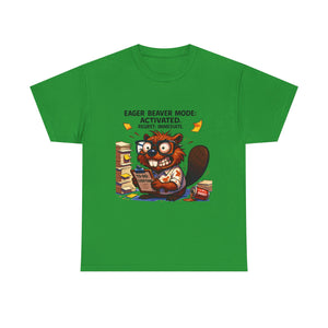 Eager Beaver Unisex Tee: Fun Gift for Book Lovers, Cozy Casual Wear, Quirky Graphic Tee, Perfect for Reading Festivals, Birthday Gift