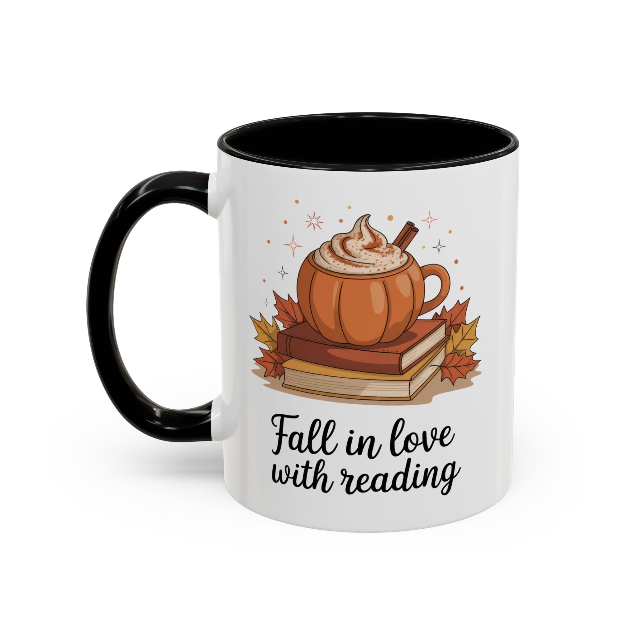 Fall-Themed Coffee Mug for Book Lovers