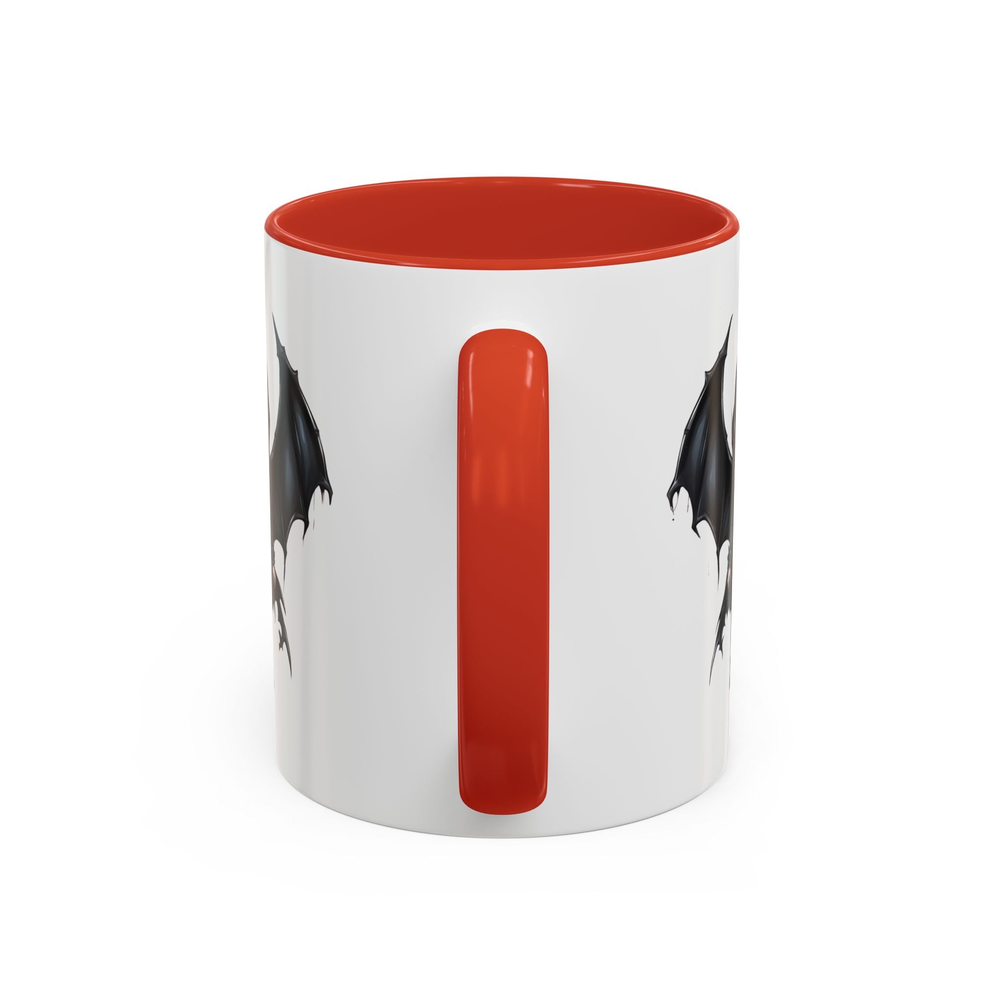 Gothic vampire girl with bat wings horror art Accent Coffee Mug (11, 15oz) vamp18