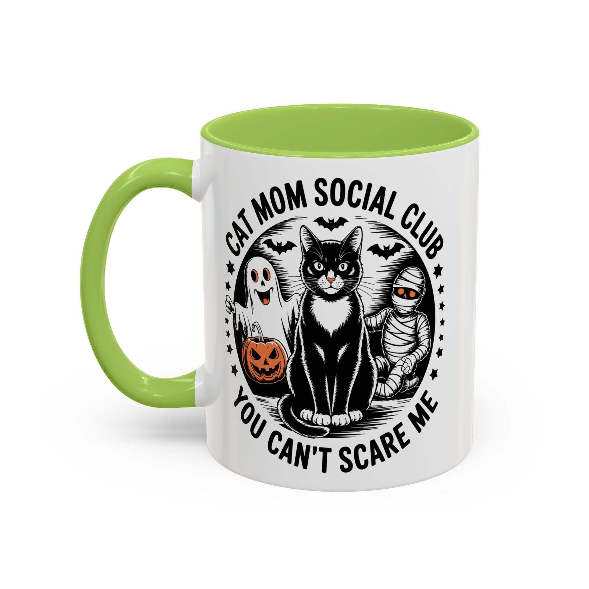 Halloween Cat Mom Coffee Mug - Spooky Social Club Design
