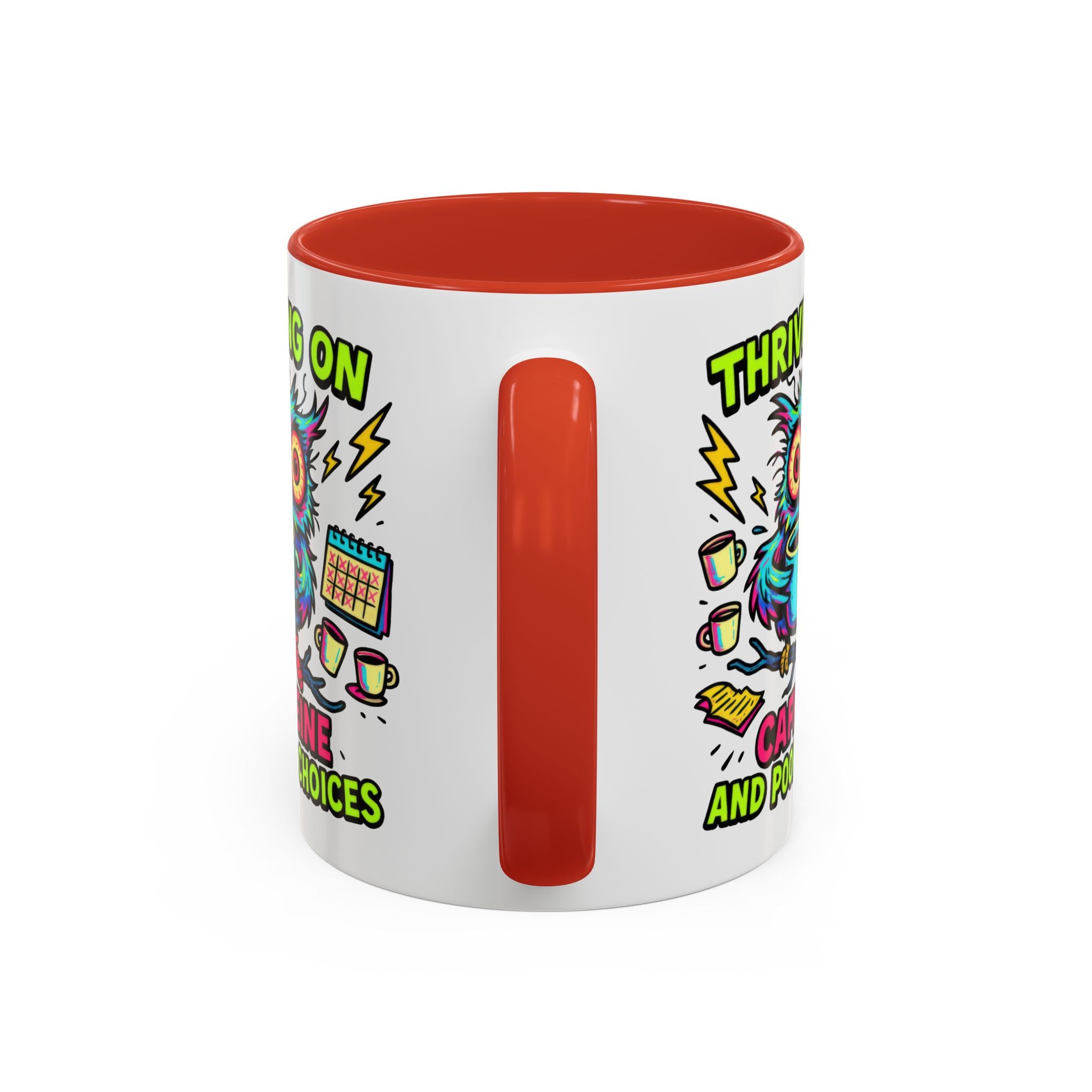 Thriving on Caffeine Mug | Funny Owl Coffee Cup | Gift for Coffee Lovers | Cute Kitchen Decor | Birthday, Holiday Gift