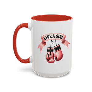 Boxing Motivation Coffee Mug | Like a Girl | Empowerment Gift, Sports Mug, Inspirational Gift, Fitness Accessory, Coffee Lover