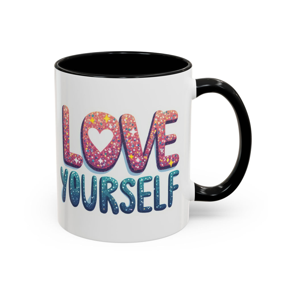 Love Yourself Accent Coffee Mug — Inspirational Self-Love Ceramic Mug (11/15oz)