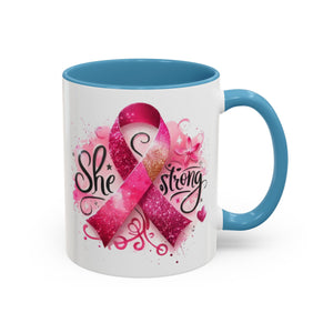 Empowering Pink Ribbon Coffee Mug - Gift for Survivors, Breast Cancer Awareness, Motivational Mug, Inspirational Drinkware, Self-Care Gift