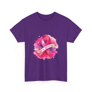Empowering Cancer Awareness Tee - She is Strong, Support Shirt, Gift for Survivors, Pink Ribbon Apparel, Breast Cancer Awareness