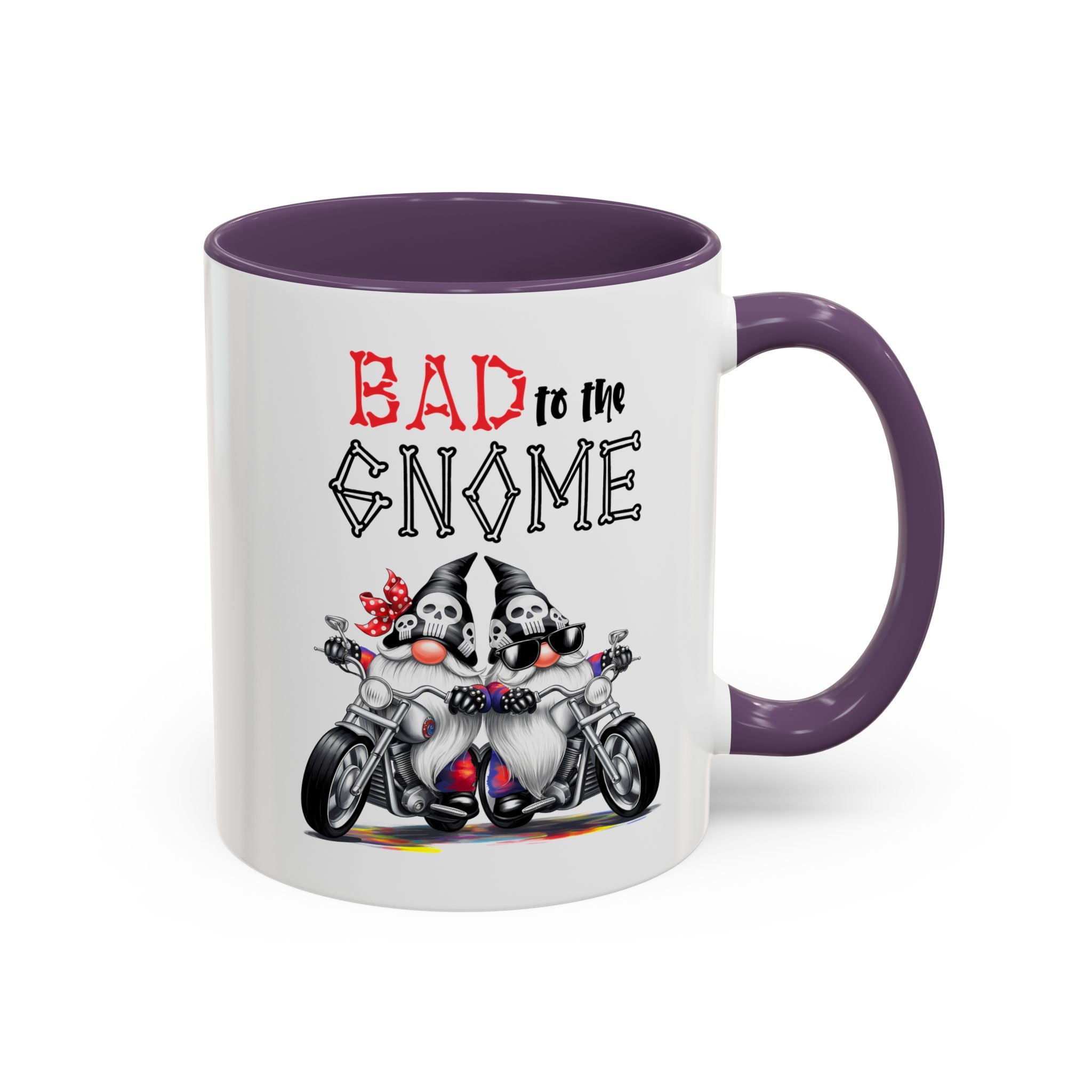 Bad to the Gnome Coffee Mug - 11oz & 15oz Accent Mugs for Bikers & Gnome Lovers