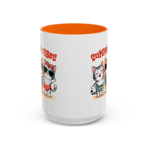 Summer Vibes Cat Coffee Mug - Fun Accent Mug for Cat Lovers