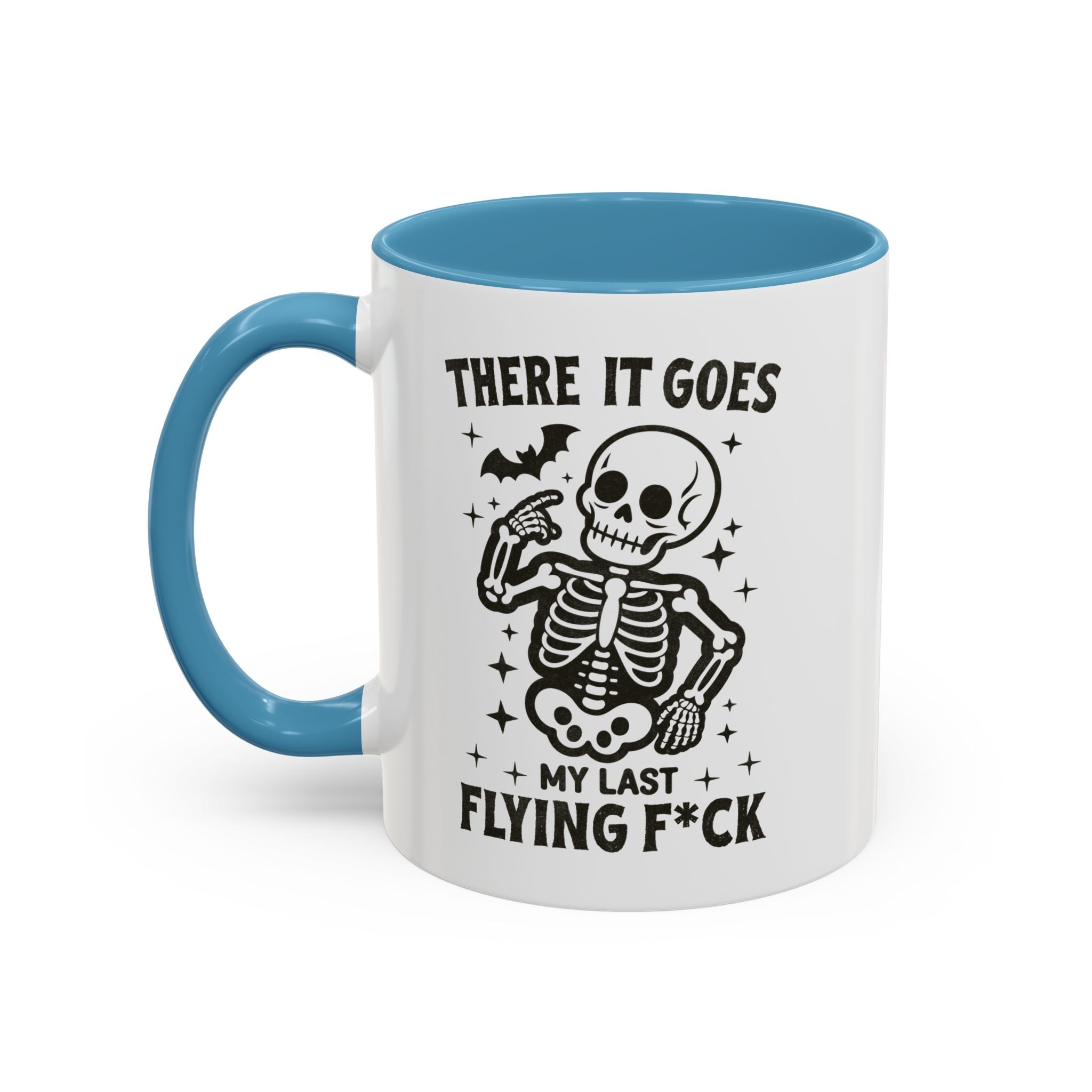 There It Goes Skeleton Coffee Mug – 'My Last Flying F*ck' Funny Gothic Accent Mug (11/15oz)