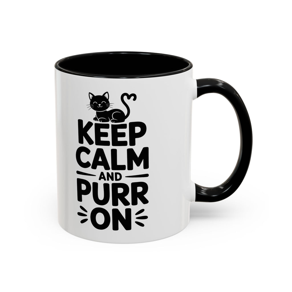 cat Keep Calm and Purr On Coffee Mug animal lover kitten