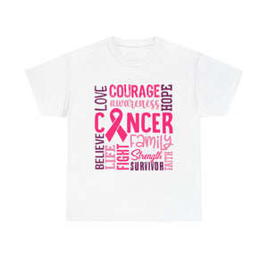Cancer Awareness Unisex Tee, Support Cancer Fighters, Fight Against Cancer, Gift for Survivors, Hope & Love T-Shirt