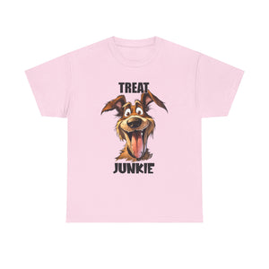 Dog Lovers Treat Junkie Tee, Unisex Dog T-Shirt, Pet Owner Gift, Funny Dog Shirt, Animal Lover Apparel, Dog Enthusiast Gift