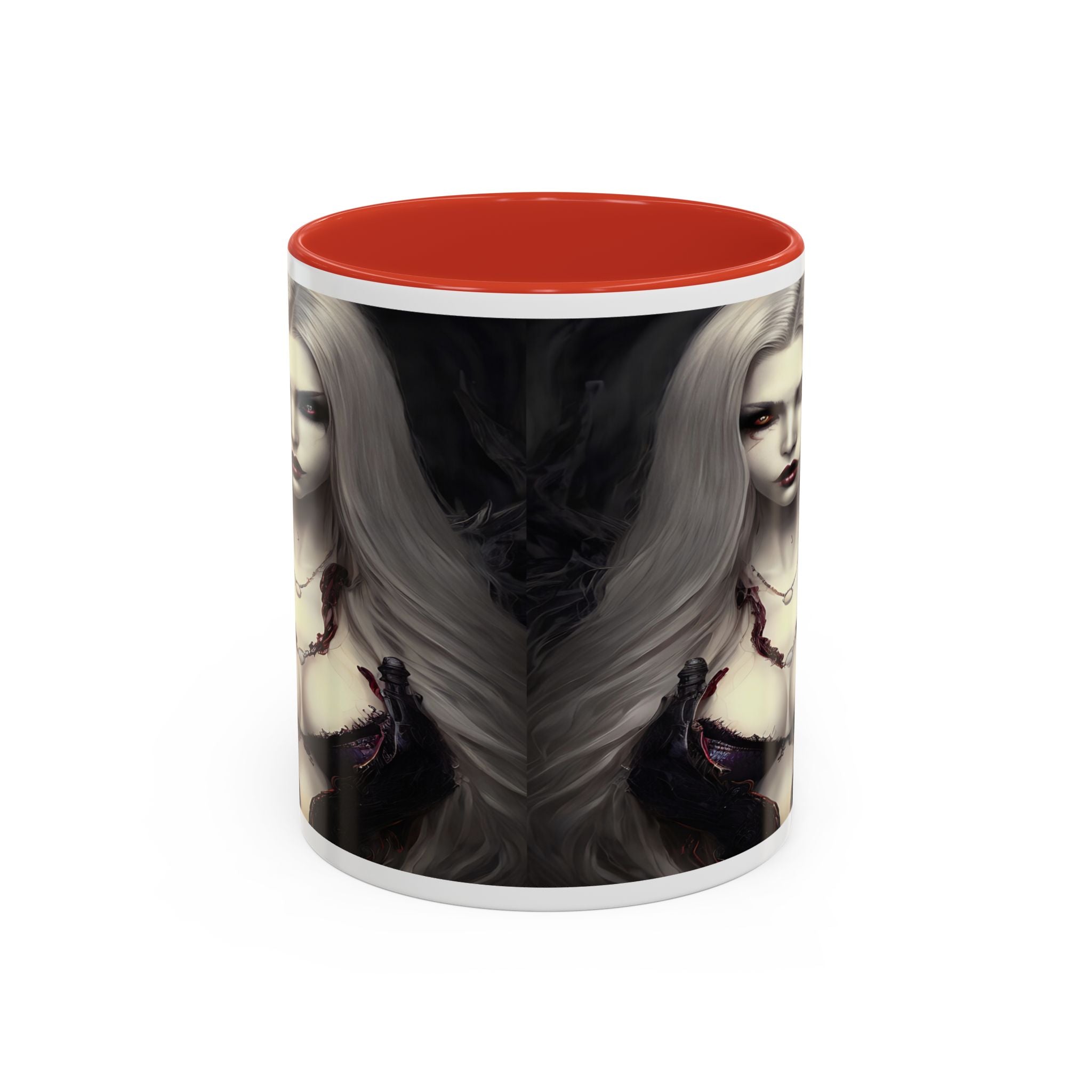 sexy busty woman vampire Gothic Fantasy Coffee Mug - 11oz & 15oz horror art