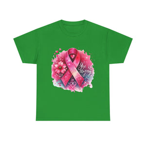 Breast Cancer Awareness Tee - She is Strong, Support Shirt, Gift for Fighters, Awareness Month Apparel, Inspirational T-Shirt