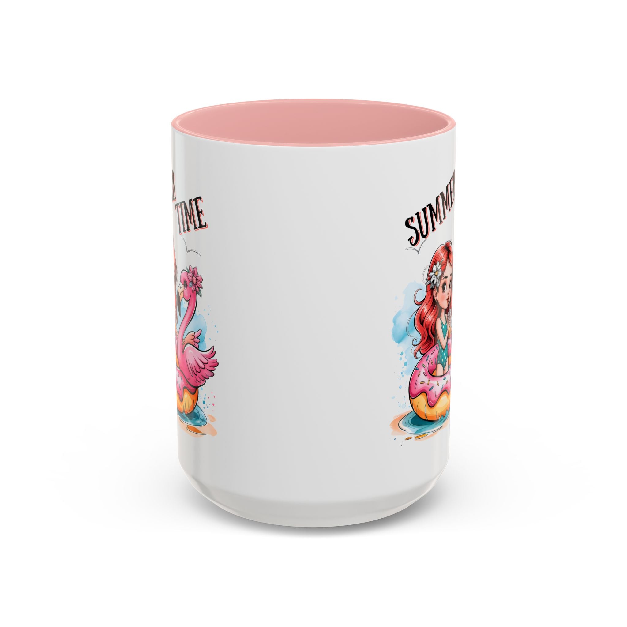 Summer Time Accent Coffee Mug - 11oz & 15oz funny cute girl floating