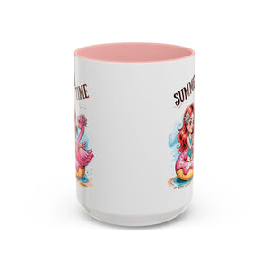 Summer Time Accent Coffee Mug - 11oz & 15oz funny cute girl floating