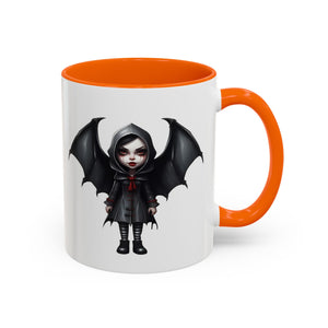 gothic vampire girl with wings horror art Accent Coffee Mug (11, 15oz) vamp14