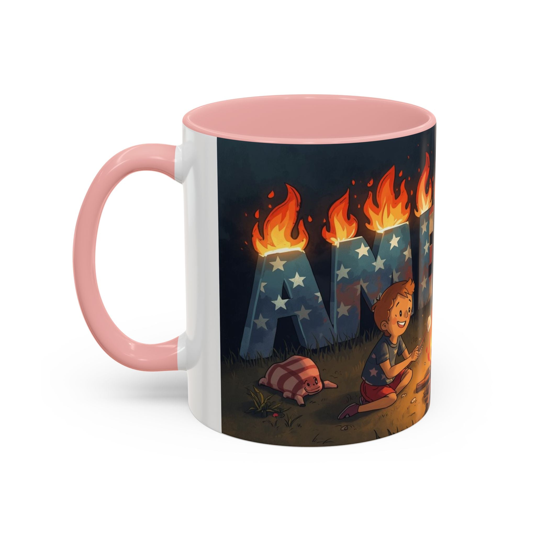 Patriotic Camping Coffee Mug - Fun America Design, Perfect for , Campfire Gatherings, Super for Gifts