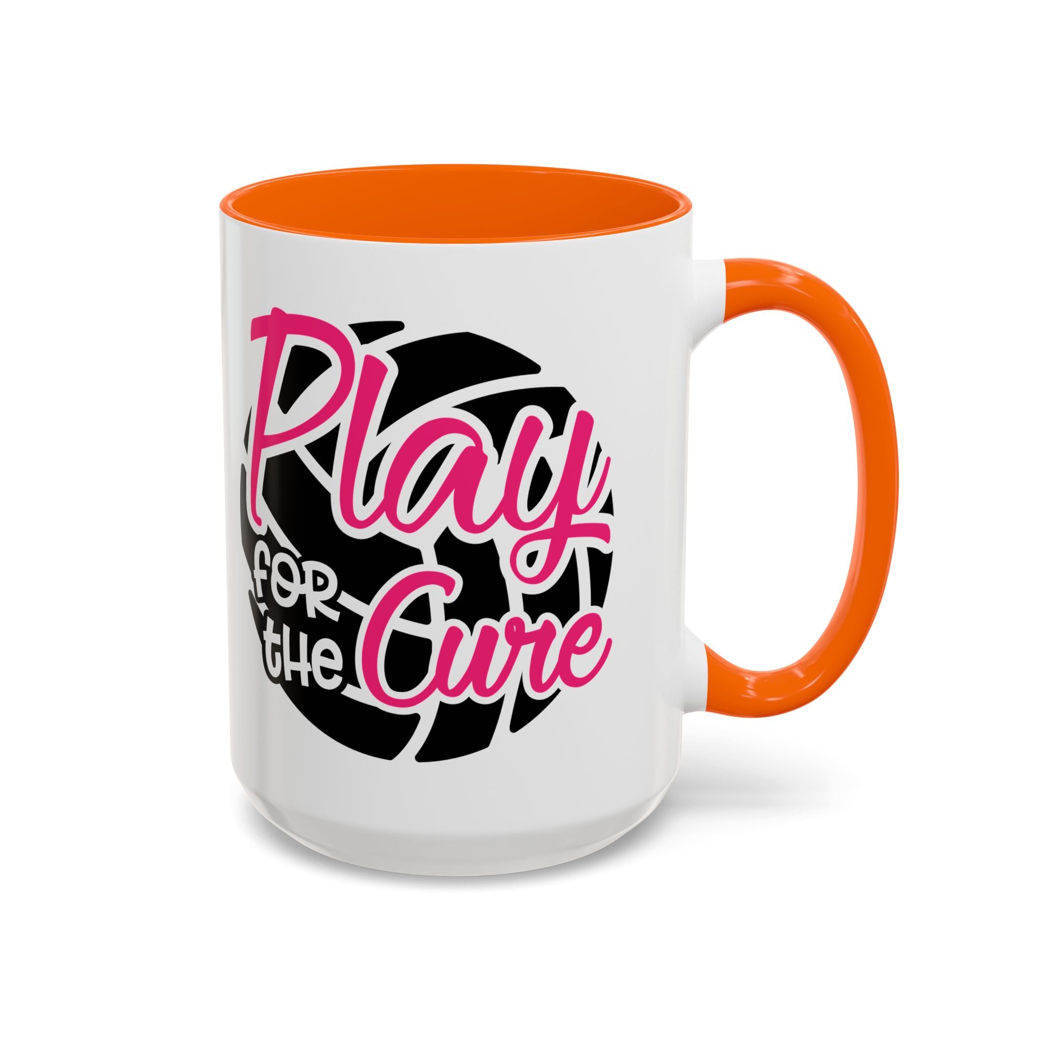 Volleyball  Coffee Mug, Play for the Cure Cup, Sports Gift , Athletes, Cancer Awareness, Inspirational Mug