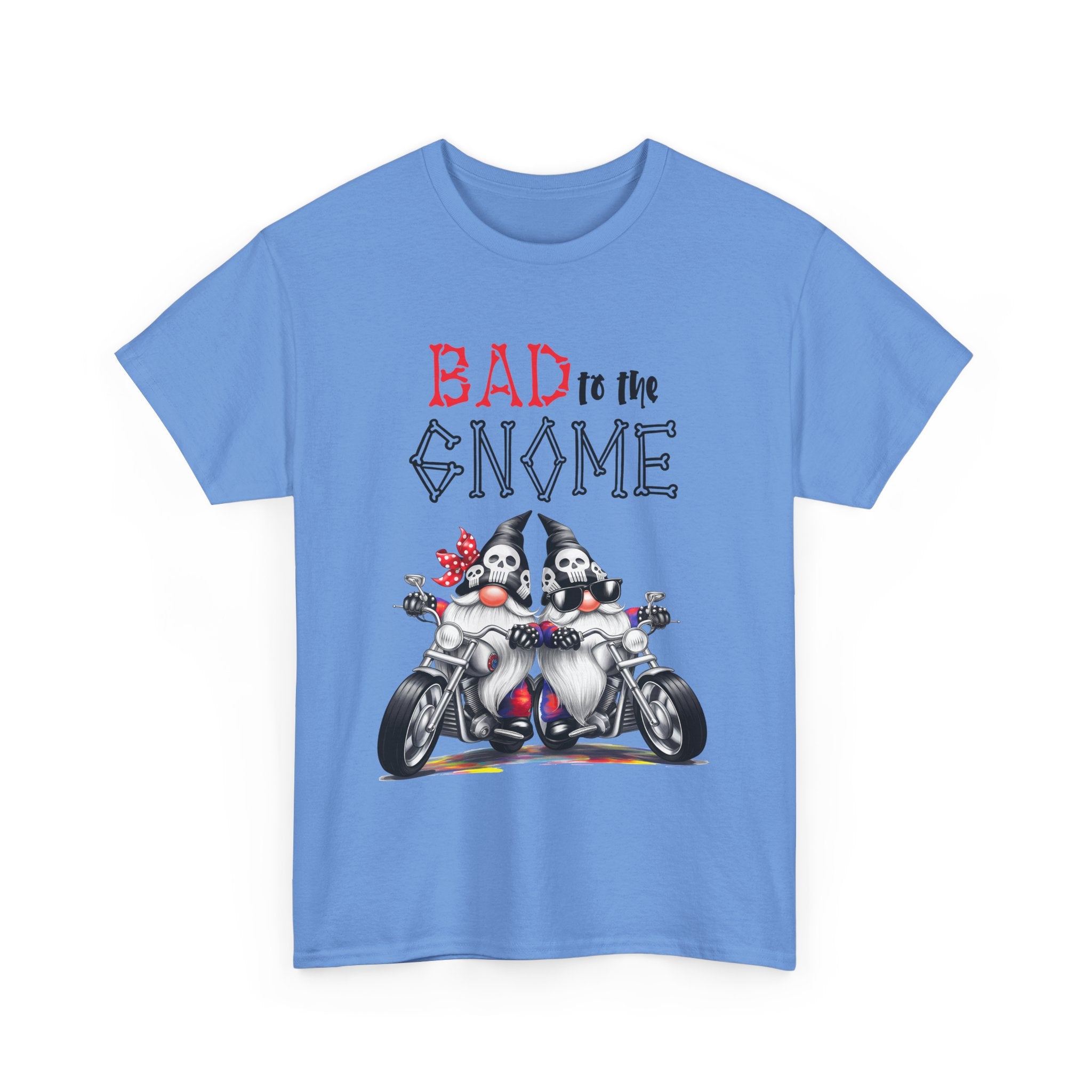 Bad to the Gnome Unisex Heavy Cotton Tee - Fun and Whimsical Biker Shirt