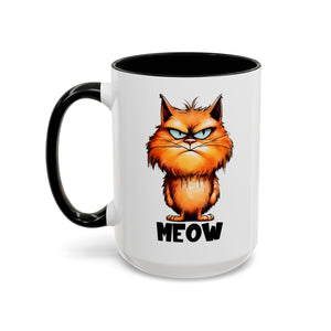 Funny grumpy  Cat Accent Coffee Mug - Perfect Gift for Cat Lovers, Meow Mug, Pet Owner Present, Caffeine Fix, Novelty Drinkware