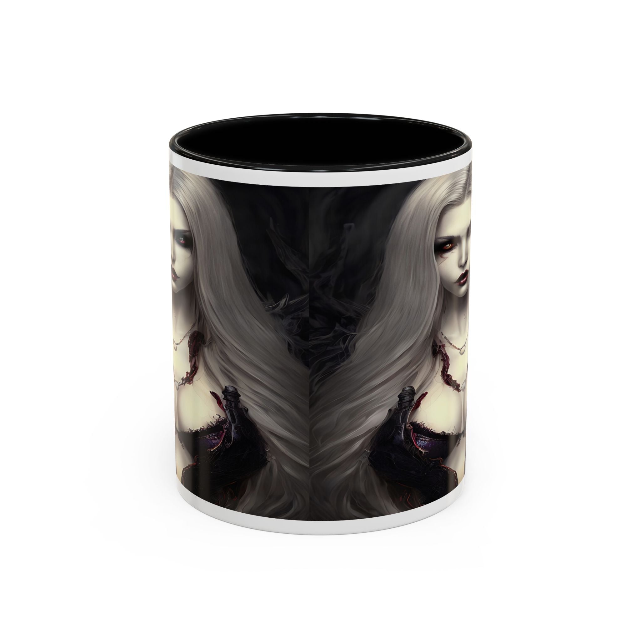sexy busty woman vampire Gothic Fantasy Coffee Mug - 11oz & 15oz horror art