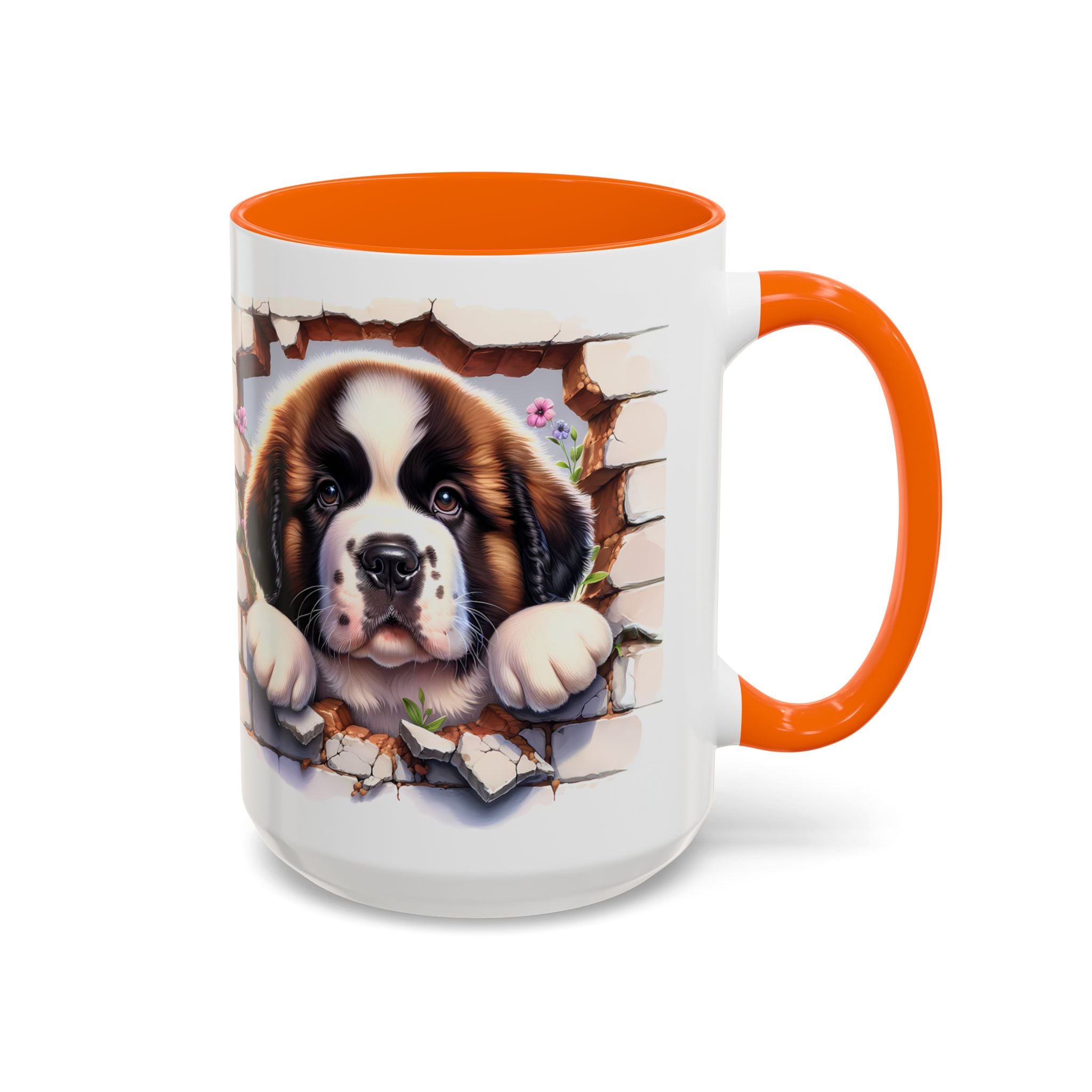 Cute Dog Breakthrough Accent Coffee Mug - Gift for Dog Lovers, Home Decor, Personalized Pet Mug, Puppy Lover's Kitchenware