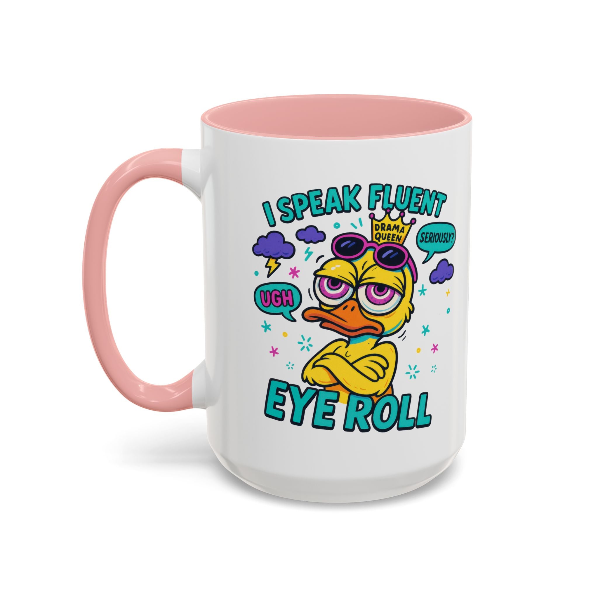attitude Sassy Eye Roll Coffee Mug,  for Coffee Lovers, Gift for Friends, Quirky Tea Mug, Humor  Cute Kitchen Decor
