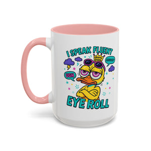 attitude Sassy Eye Roll Coffee Mug,  for Coffee Lovers, Gift for Friends, Quirky Tea Mug, Humor  Cute Kitchen Decor