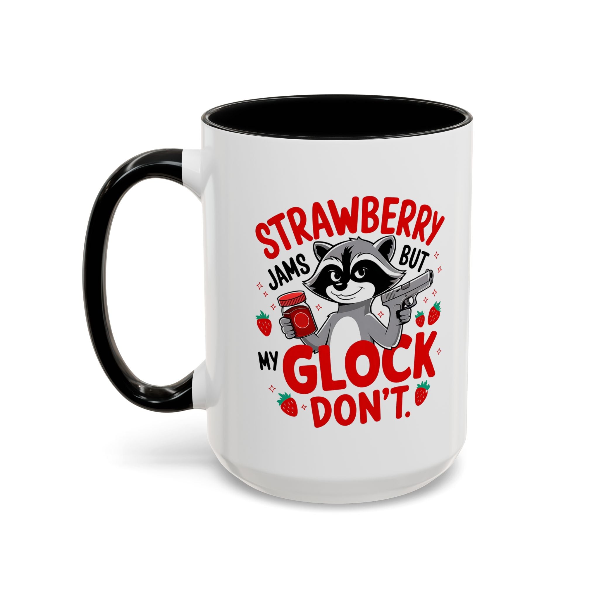 funny raccoon with gun attitude glock