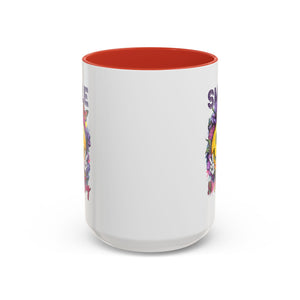 Smile Stay Accent Coffee Mug - Vibrant Floral Design for Positive Vibes