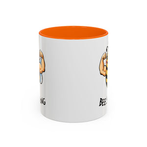 Bee Strong Accent Coffee Mug - Motivational Mug for Strength and mental health