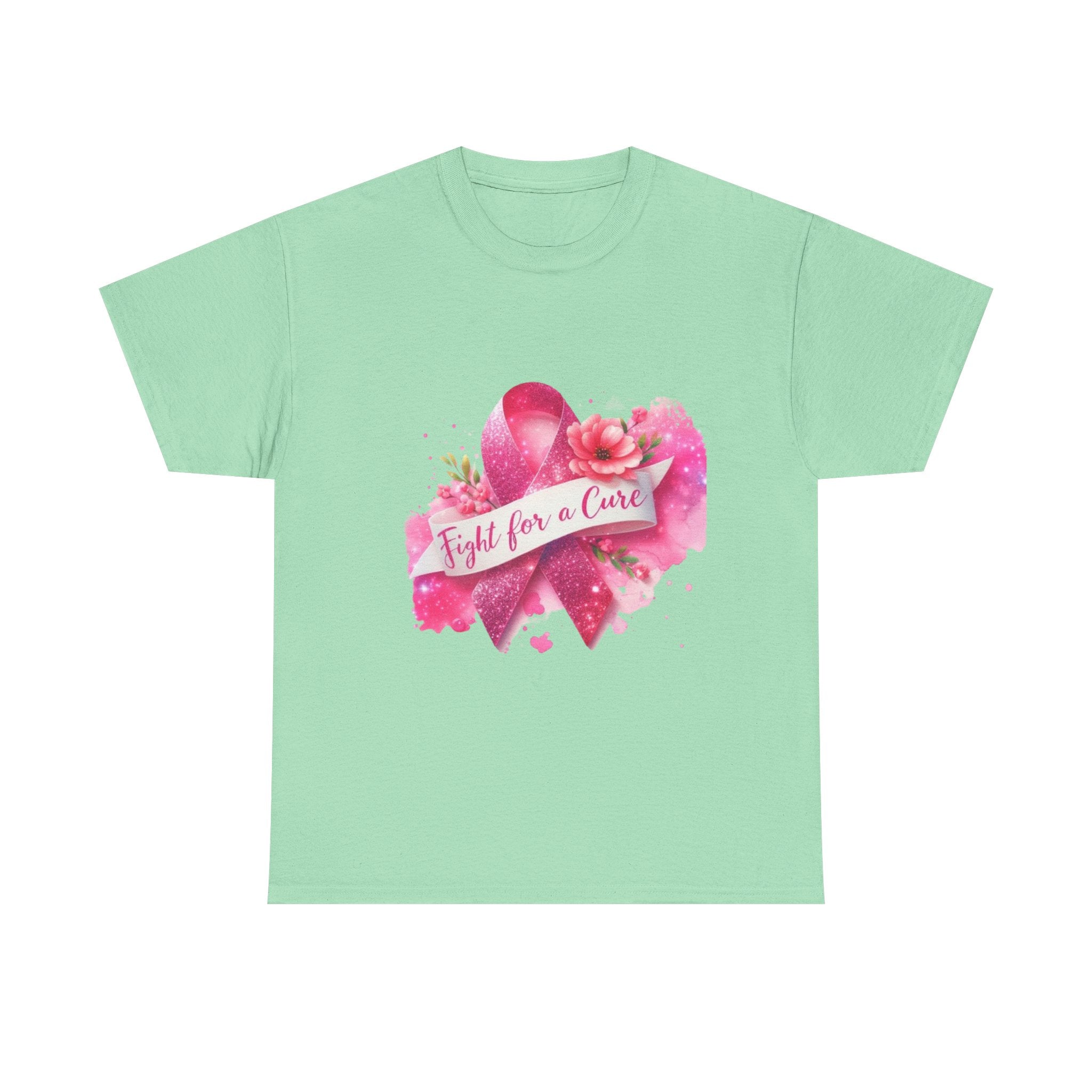 Fight for a Cure Unisex Heavy Cotton Tee | Breast Cancer Awareness Shirt, Support Tee, Gift for Her, Charity Fundraiser Tee, Pink Ribbon Tee