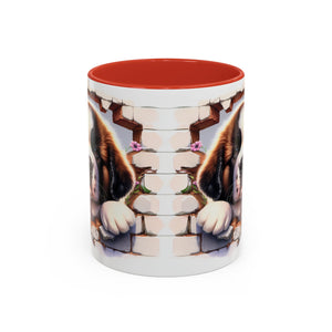 Cute Dog Breakthrough Accent Coffee Mug - Gift for Dog Lovers, Home Decor, Personalized Pet Mug, Puppy Lover's Kitchenware