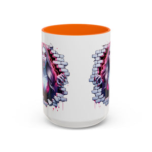Vampire Wall Art Coffee Mug - Gothic,  Perfect Gift for Halloween, Unique Art Mug, Monster Mug, Fantasy Drinkware