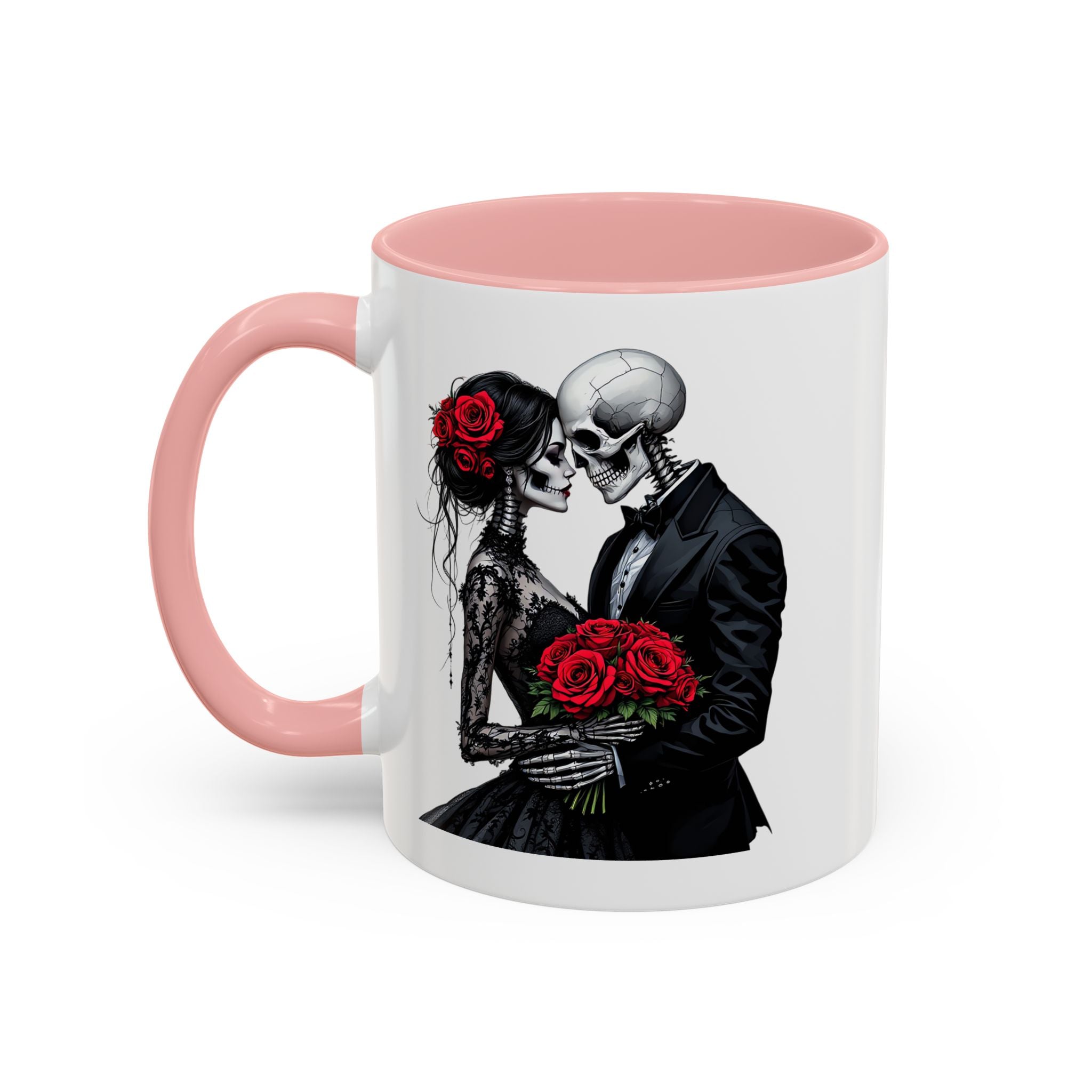 Romantic Skeleton Coffee Mug, Skull Love Mug, Gothic Gift, Halloween Decor, Couple Mug, Unique Coffee Cup